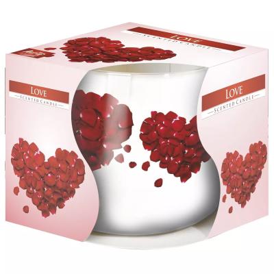 Lumanare Parfumata In Pahar Imprimat, 32 Ore, LOVE 71S-05