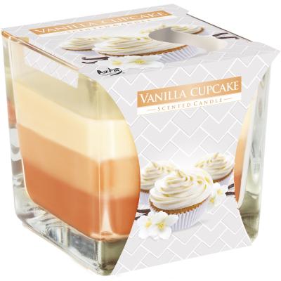 Lumanare Parfumata in Pahar in Trei Culori SNK 80-202 Vanilla Cupcake