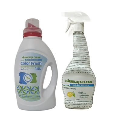 Pachet Curatenie Harnicuta Detergent Lichid Color Fresh 1.5L+Solutie Geamuri 750ml