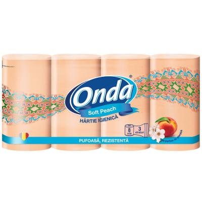 Onda Soft Hartie Igienica 3 straturi 8Buc/Set Piersica