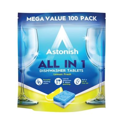 Astonish Tablete Spalat Vase 100Buc/Set ALL IN 1 Lemon