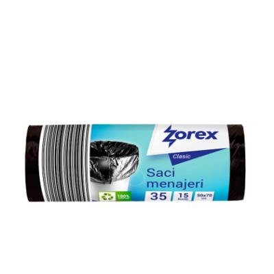 Zorex Saci Menaj 35L 15Buc/Set Negru