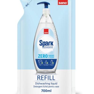 Sano Spark Detergent Vase 700Ml Zero Coloranti Rezerva Spalare Vase, Legume, Fructe