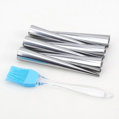 Forma metalica conica pentru rulouri 14 cm 6buc/set + Pensula silicon 17cm A13147
