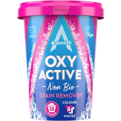 Astonish Pudra Indepartare Pete &amp; Dezinfectare 625G Oxy Active Non Bio Stain Remover Haine colorate și albe