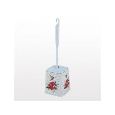 Set Perie WC Cu Suport Model Patrat si Decor KP1844
