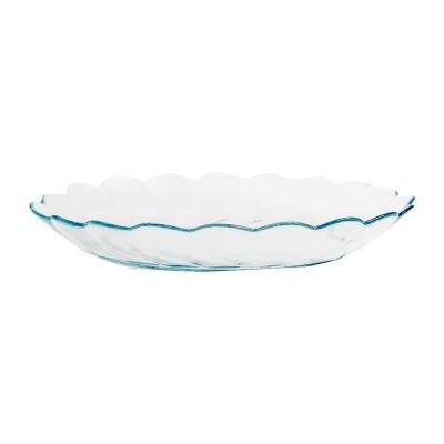 Kaveh Platou Maral Rotund Sticla Reliefat Transparent 26cm