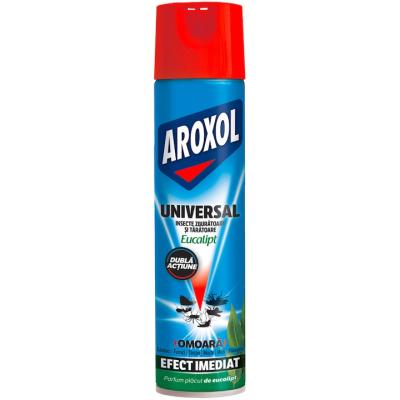 Aroxol Spray Insecticid Universal Dubla Actiune 400Ml Insecte Zburatoare si Taratoare Eucalipt