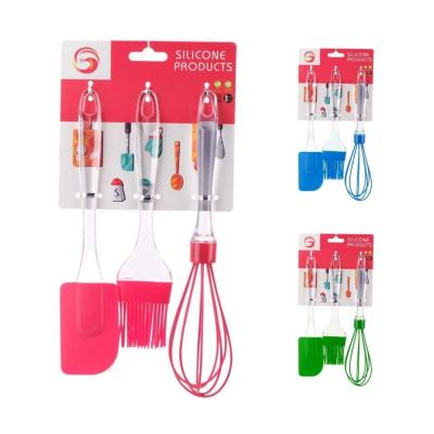 Set 3 Ustensile Bucatarie din Silicon, Pensula + Paleta + Tel 24x5cm A11344