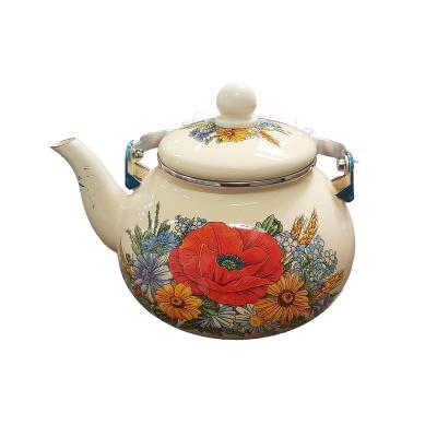 Brio Ceainic Ceainic Emailat Bej 2.5L cu decor color
