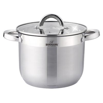 Bohmann Oala Inox cu capac din sticla 26cm 11L BH-1626