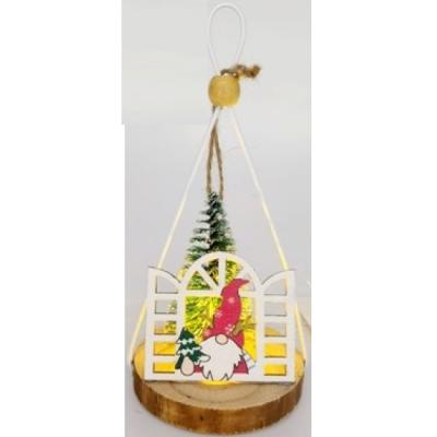 Decoratiune Craciun Figurina Brad Lemn+Pvc 7x14cm SD00359