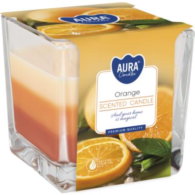 Lumanare Parfumata in Pahar in Trei Culori SNK 80-63 Orange 170g