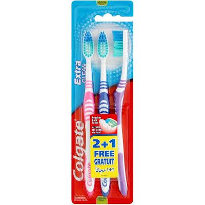 Colgate Periuta Dinti Extra Clean Medium 3buc/set
