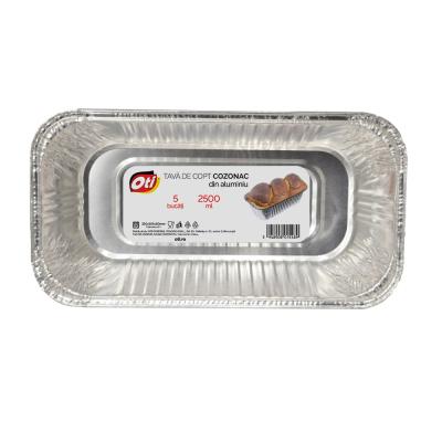 Oti Tava Dreptunghiulara Aluminiu Cozonac mare 2500ml 5Buc/Set