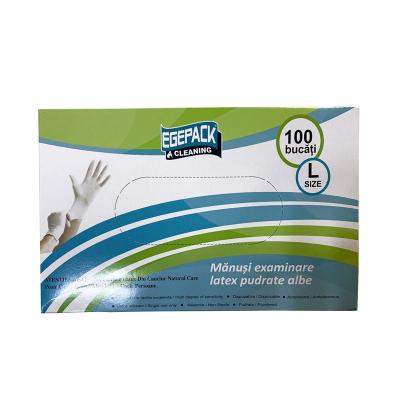 Egepack Manusi Latex Pudrate Unica folosinta Alb L 100 buc/cutie
