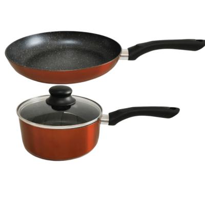 Bohmann Set Gatit Antiaderent Tigaie 24cm + Cratita cu capac din sticla 18cm 1.4L BH6016