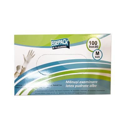 Egepack Manusi Latex Pudrate Unica folosinta Alb M 100 buc/cutie