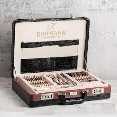 Bohmann Set Tacamuri Inox 72 Piese PREMIUM 18/10 Model Lux cu servieta piele 72 BP