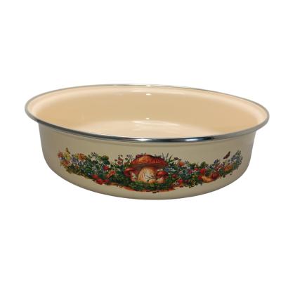 Brio Emalika Tava Emailata Inalta Cuptor 28x7cm Model decor Ciuperci