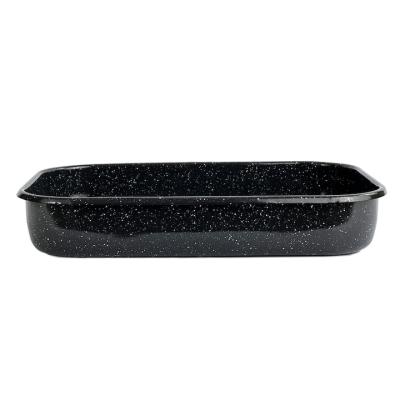 Tava Emailata Inalta Friptura 40cm 6L negru cu picatele