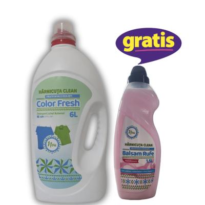 Pachet Curatenie Harnicuta Detergent Lichid Gel Concentrat 6L Color Fresh 120 spalari + CADOU Harnicuta Balsam Rufe Concentrat 1.5L Pink Blossom