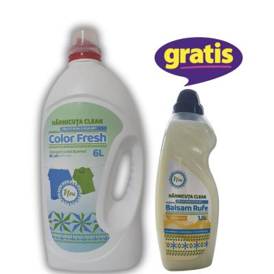 Pachet Curatenie Harnicuta Detergent Lichid Gel Concentrat 6L Color Fresh 120 spalari + CADOU Harnicuta Balsam Rufe Concentrat 1.5L Summer Sun