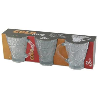 Cana Sticla Gold Mug 220ml 3Buc/set