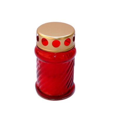 Candela sticla rosie W002u
