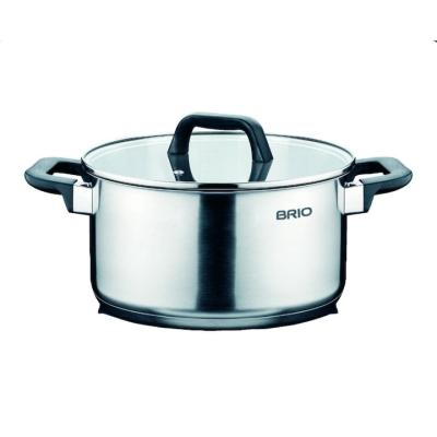 Brio Metallica Oala Inox Cu Capac Sticla 22x11cm 4L 106090