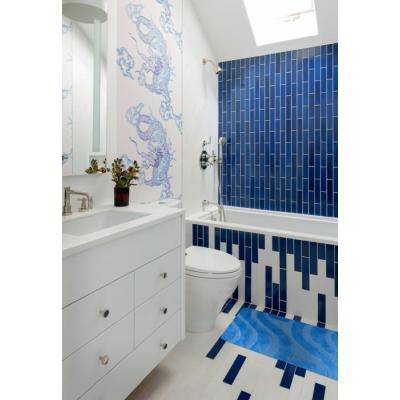 Set 2 Covorase baie, Antiderapante, Symphony 2509 Blue 50x80cm/40x50cm