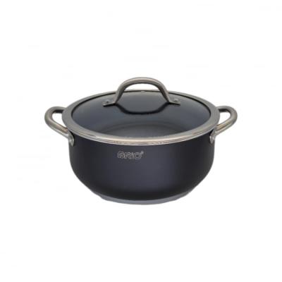Brio METALLICA Cratita Antiaderenta Aluminiu Stantat Cu Capac Sticla Profesionala 24cm 4.7L 104818