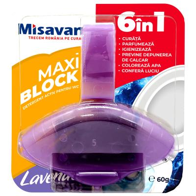 Misavan Wc Odorizant toaleta Maxi Block 6in1, 60G Lavanda