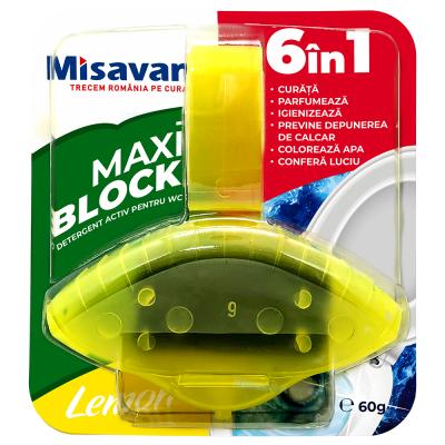 Misavan Wc Odorizant toaleta Maxi Block 6in1, 60G Lemon