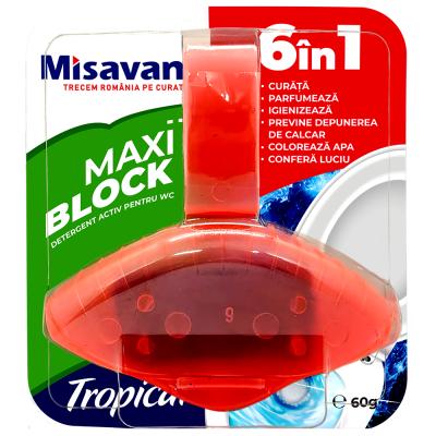 Misavan Wc Odorizant toaleta Maxi Block 6in1, 60G Tropical