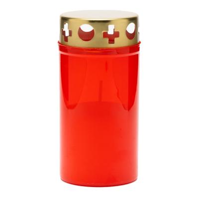 Candela plastic cu capac P1-130-IT-Rosu Timp de ardere 36h