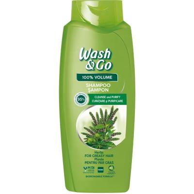 Wash&amp;Go Sampon 675ml Herbs pentru par gras cu extract de ierburi