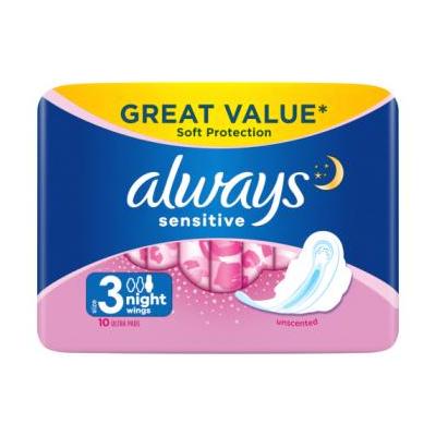 Always Absorbante Sensitive Night 10Buc/Set