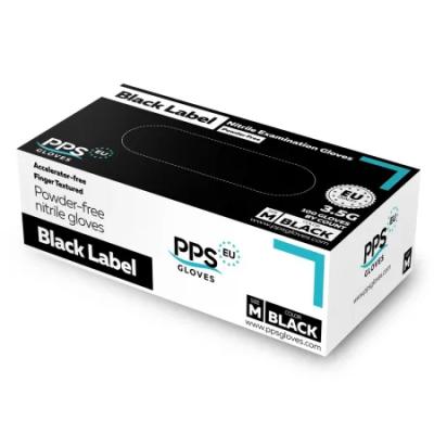 Black Label PPS Manusi Nitril Nepudrate Negre 100Buc/Set M