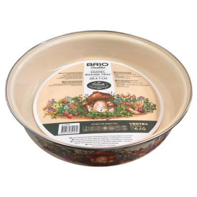 Brio Emalika Tava Emailata Inalta Cuptor 28x7cm Model decor Ciuperci