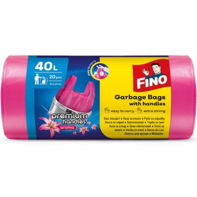 Fino Saci Menaj 40L Premium, colorati &amp; parfumati, cu manere 20 Buc/Set