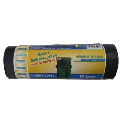Harnicuta Clean Saci Menaj Super Rezistenti 120L 10Buc/Set Negru