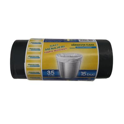 Harnicuta Clean Saci Menaj Super Rezistenti 35L 15Buc/Set Negru