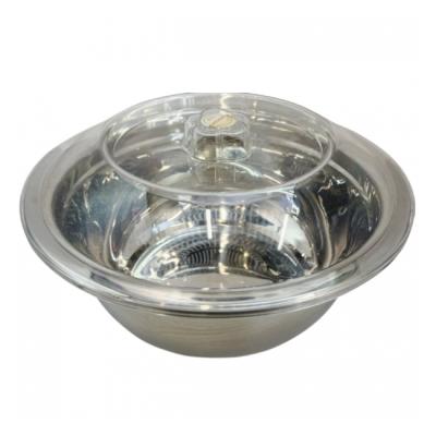 Bol Inox cu capac transparent, etans din plastic 26Cm A016071