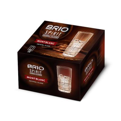 Brio Spirit Pahar Mont Blanc Long Drink Sticla Cristal 350ml 6Buc/Set