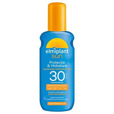Elmiplant Sun Lotiune Spray Protectie solara 200ml SPF30 cu acid hialuronic și unt de shea