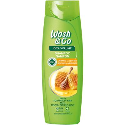 Wash&amp;Go Sampon 360ml 100% Volum pentr Par Dezordonat, cu extract de miere