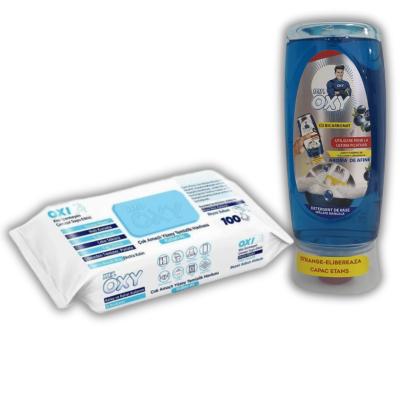 OXY Pachet Curatenie Servetele Umede Multisuprafete 100buc/set Easy Clean Sapun Alb+Detergent Vase Max Power 500ml Bicarbonat si Afine