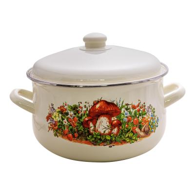 Brio Oala Emailata cu capac 22x13cm 3.5L, Ciuperci de Padure 104616