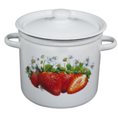 Brio Oala Emailata cu capac 24cm 4.5L, Capsuni 241139